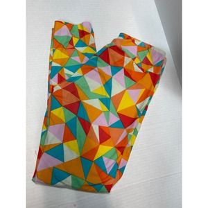 Lularoe One Size‎ Multicolor Geometric Triangles Abstract Leggings Training OS